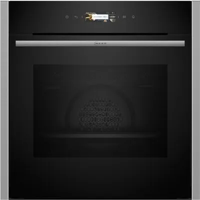 B24CR31N0 Einbaubackofen edelstahl, 71 l, Pizza-Stufe, schnelles Vorheizen, Hefeteig-Gärstufe, Brotback-Stufe, WLAN, Rückwand katalytisch beschichtet