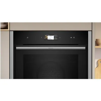B64VS31N0 Einbaubackofen edelstahl, 71 l, Pizza-Stufe, schnelles Vorheizen, Hefeteig-Gärstufe, Brotback-Stufe, WLAN, Rückwand katalytisch beschichtet
