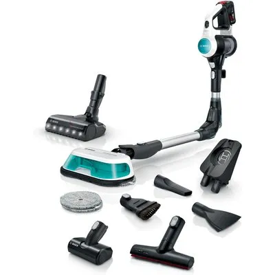 BKS71HYG3 Akku-Stielstaubsauger weiß, 40 min Laufzeit, HEPA-Filter, Matratzendüse, Elektro-Bodenbürste