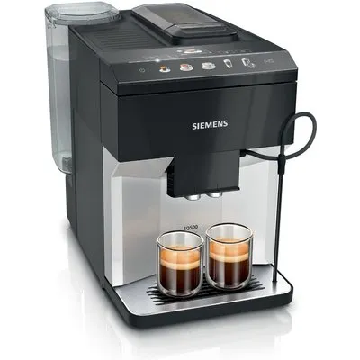 TP511D01 EQ500 classic Kaffee-Vollautomat silber/schwarz, Latte Macchiato/Cappuccino, Keramik-Mahlwerk, 15 bar, 1,9 l