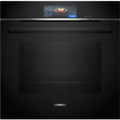 HB778G3B1 Einbaubackofen schwarz/edelstahl, 71 l, Pizza-Stufe, schnelles Vorheizen, WLAN, pyrolytische Selbstreinigung, 59,4 cm breit, A+, iQ700