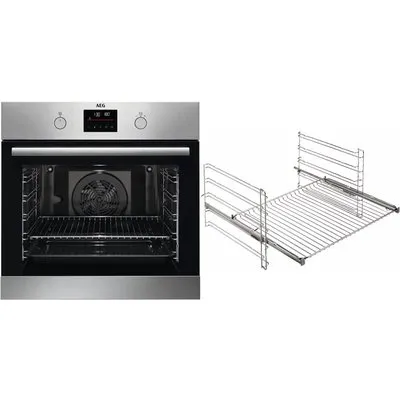 BO324P Einbaubackofen bestehend aus BPS335061M + TR1LV edelstahl/cleansteel, 72 l, Pizza-Stufe, schnelles Vorheizen, Heißluftgrill