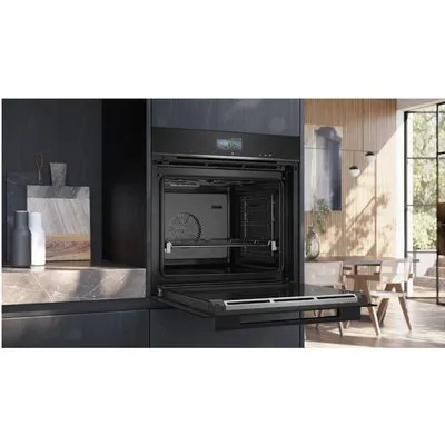 HS736GDB1 Elektro-Backofen mit Dampfgarer schwarz, 71 l, Pizza-Stufe, schnelles Vorheizen, Hefeteig-Gärstufe, Rückwand katalytisch beschichtet