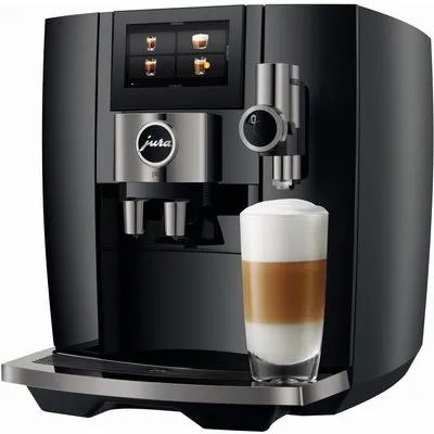 J10 Kaffee-Vollautomat Piano Black (EA), Milchbehälter, Latte Macchiato/Cappuccino/Milchkaffee, 15 bar, 1,9 l, schwarz, Apps ladbar