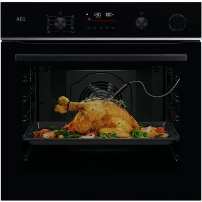 TR6PB501SB Elektro-Backofen mit Dampfgarer schwarz, 72 l, Pizza-Stufe, schnelles Vorheizen, Heißluftgrill, WLAN, pyrolytische Selbstreinigung
