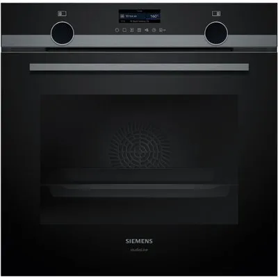 HB479G0A3 Einbaubackofen schwarz, 71 l, Pizza-Stufe, schnelles Vorheizen, pyrolytische Selbstreinigung, 66 cm breit, A+, iQ500