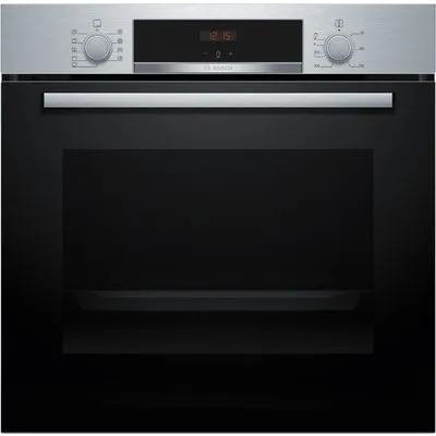 HBA514BS3 Einbaubackofen edelstahl, 71 l, Pizza-Stufe, schnelles Vorheizen, 59,4 cm breit, A+