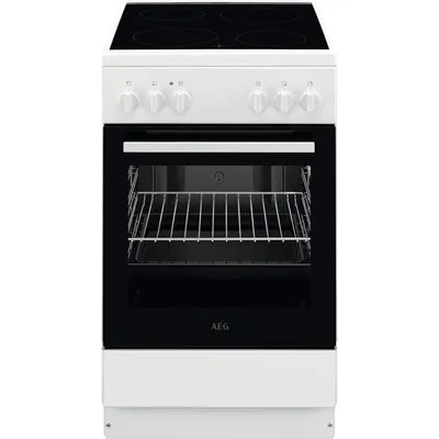 CCB50090BW Elektroherd mit Glaskeramikfeld weiß, 60 l, schnelles Vorheizen, A, 4 Kochzonen