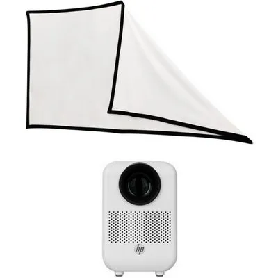CC180W Mini Beamer Set mit Leinwand weiß