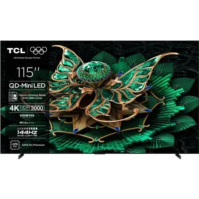 115C7K 291 cm (115") QD-Mini LED TV brushed metal, 4K Ultra HD, Smart-TV, 120 Hz, DVB-T2/DVB-C/DVB-S2, Sprachsteuerung