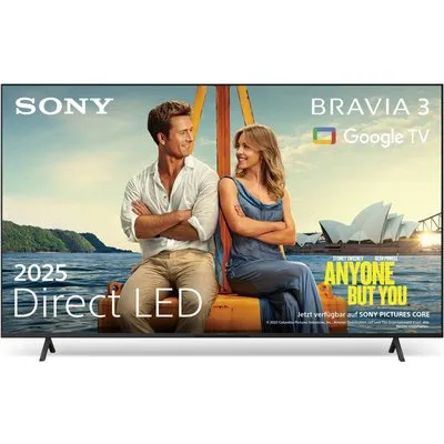 BRAVIA 3 K-55S39B 139 cm (55") LCD-TV mit LED-Technik schwarz, 4K Ultra HD, Smart-TV, HDR-Wiedergabe, DVB-T2/DVB-C/DVB-S2, Sprachsteuerung