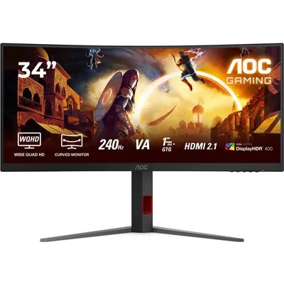CU34G4Z 86 cm (34") Gaming Monitor schwarz/rot, Ultrawide (3440x1440), 0,3 ms Reaktionszeit, gebogen