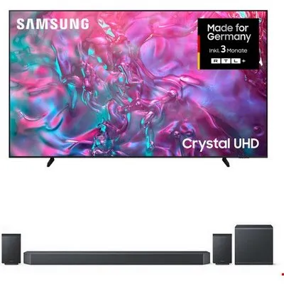 GU98DU9079U 247 cm (98") Crystal UHD AI TV graphitschwarz inkl. HW-Q995GF Soundbar titanschwarz, LCD, Smart-TV, 120 Hz, DVB-T2/DVB-C/DVB-S2
