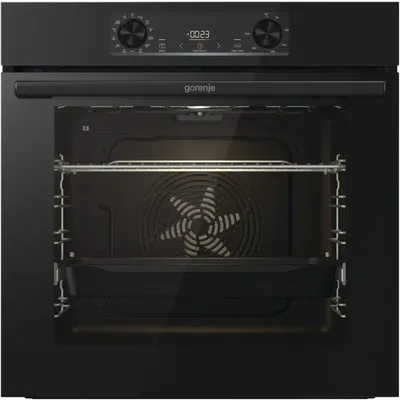 BOP6373E28EBG Einbaubackofen schwarz, 77 l, Pizza-Stufe, schnelles Vorheizen, pyrolytische Selbstreinigung, 59,5 cm breit, A+