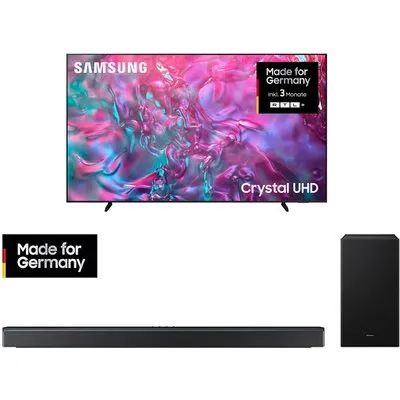 GU98DU9079U 247 cm (98") Crystal UHD AI TV mit AI Supersize Picture Enhancer graphitschwarz + HW-B760GF Soundbar + Subwoofer Graphitschwarz