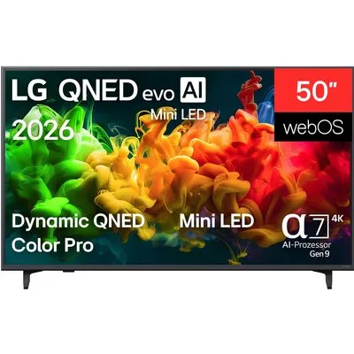 50QNED8EB3F 126 cm (50") QNED evo MiniLED AI TV, 4K Ultra HD, Smart-TV, HDR-Wiedergabe, DVB-T2/DVB-C/DVB-S2, Sprachsteuerung