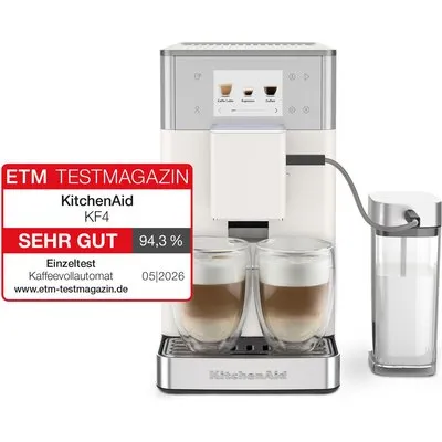 5KES8454EPL Kaffee-Vollautomat porcelain white, Milchbehälter, Stahl-Kegel-Mahlwerk, 18 bar, 1,8 l