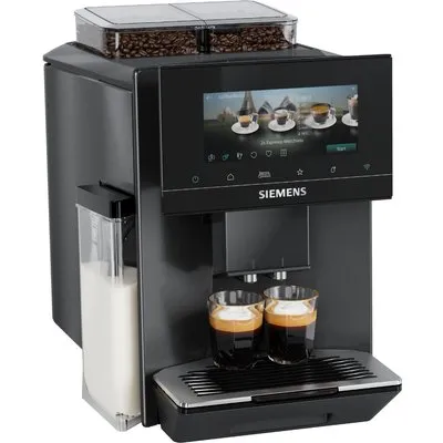 TQ927EF5 Kaffee-Vollautomat dark inox, Milchbehälter, Latte Macchiato/Cappuccino/Milchkaffee, EQ900, Keramik-Mahlwerk, 19 bar, 2,3 l, schwarz