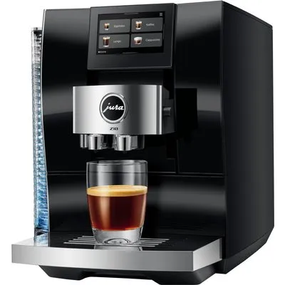 Z10 Kaffee-Vollautomat Diamond Black (EB), Latte Macchiato/Cappuccino/Milchkaffee, Klartext-Display, 15 bar, 2,4 l, schwarz, Apps ladbar