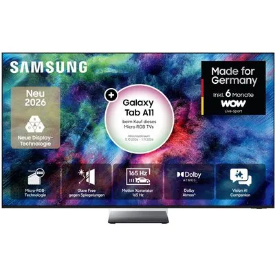 GMR65R95HAT 163 cm (65") Micro RGB Vision AI Smart TV schwarz, 4K Ultra HD, LCD, 120 Hz, Sprachsteuerung