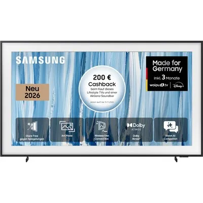 GQ55LS03HWU The Frame Pro (2026) 138 cm (55") Neo QLED Vision AI Smart TV schwarz, 4K Ultra HD, 100 Hz, DVB-T2/DVB-C/DVB-S2, Lifestyle The Frame Pro