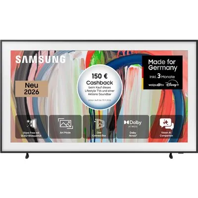 GQ55LS03HAU The Frame (2026) 138 cm (55") QLED Vision AI Smart TV schwarz, 4K Ultra HD, 120 Hz, DVB-T2/DVB-C/DVB-S2, Sprachsteuerung