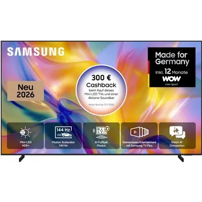 GU100M90HU 252 cm (100") Mini LED Vision AI Smart TV schwarz, 4K Ultra HD, 100 Hz, DVB-T2/DVB-C/DVB-S2, Sprachsteuerung