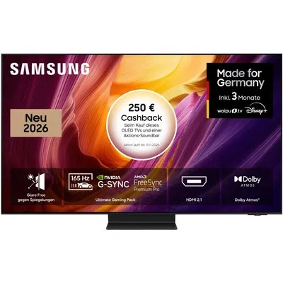 GQ55S95HFT 138 cm (55") OLED Vision AI Smart TV graphitschwarz, 4K Ultra HD, 120 Hz, Sprachsteuerung