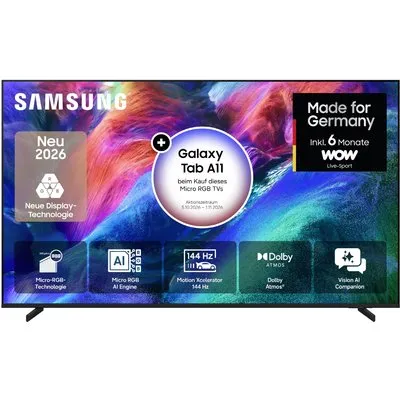 GMR85R85HAU 214 cm (85") Micro RGB Vision AI Smart TV schwarz, 4K Ultra HD, LCD, 120 Hz, DVB-T2/DVB-C/DVB-S2, Sprachsteuerung