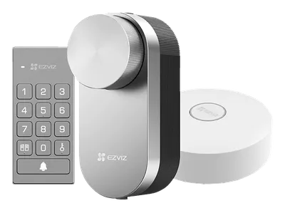 EZVIZ DL01 PRO+DL01CP+A3 Smartes Türschloss Kit, Silber