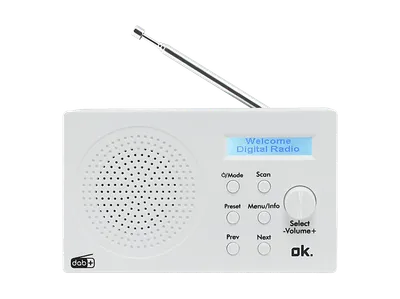 OK. ORD 101BT-WT-3 Tragbares Digitalradio, DAB+, FM, Bluetooth, Weiß