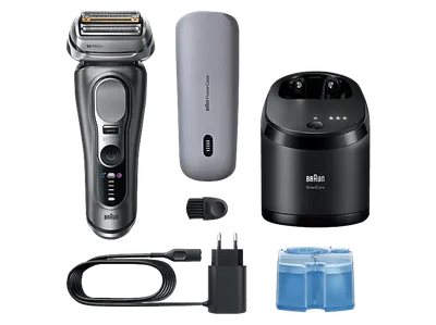 BRAUN 9675CC (POWERCASE) Rasierer Series 9 Pro+ Grau (Synchro-Sonic, Reinigungsstation: Ja, mit Ladefunktion)