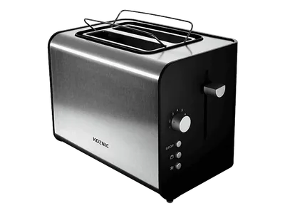 KOENIC KTO 120 Toaster Edelstahl/Schwarz (870 Watt, Schlitze: 2)