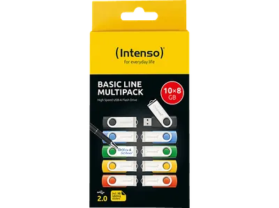 INTENSO USB-Stick 10er Pack Speicherstick, 8 GB, 28 MB/s, Bunt