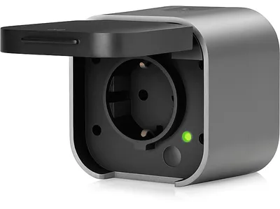 EVE Energy Outdoor (MATTER) Smarte Außensteckdose, Schwarz/Grau