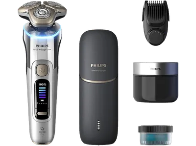 PHILIPS XP9404/46 Elektrorasierer i9000 Prestige Ultra Chromdesign (Triple Action Lift & Cut-System, NanoTech Dual Precision-Klingen, Reinigungsstation: Ja)