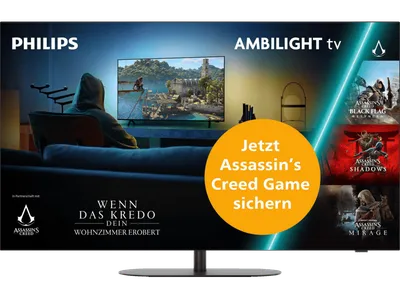 PHILIPS 55OLED810 OLED Ambilight TV (Flat, 55 Zoll / 139 cm, UHD 4K, SMART TV, Ambilight)
