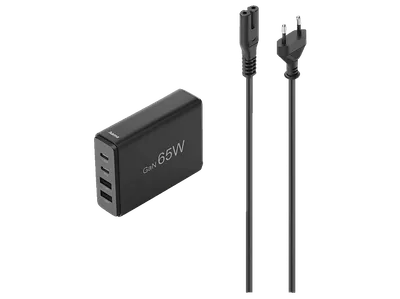 HAMA 4-fach QC/PD, 65W Ladestation Universal, Schwarz