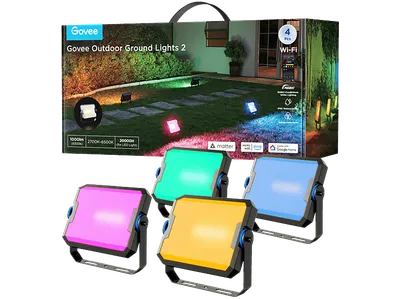 GOVEE LED Flood Lights 4er Pack, Matter, Flutlicht RGBWW, Farbe