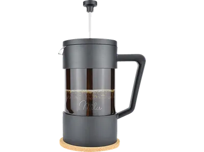 MILU 5079 FRENCH PRESS-SET GLAS (4-tlg.), 1 L Kaffeebereiter Schwarz/Transparent
