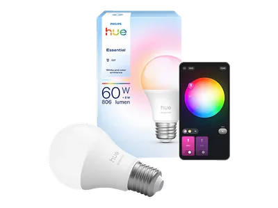 PHILIPS Hue Essential smarte E27 LED Lampe, 1er Pack Lichtquelle RGBW
