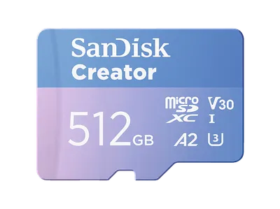 SANDISK Creator Adapter mit microSD™ UHS-I-Karte, Micro-SDXC Speicherkarte, 512 GB, 190 MB/s