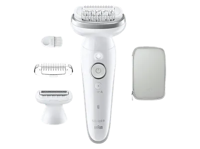 BRAUN Silk-épil 9 SES9-030 Epilierer, Weiß/Silber