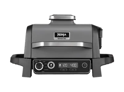 NINJA Woodfire Elektrischer Outdoor Grill & Smoker Elektrogrill, Schwarz