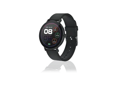 PEAQ PSW 200-BK Smartwatch Metal Fluorelastomer, 18 mm, Schwarz