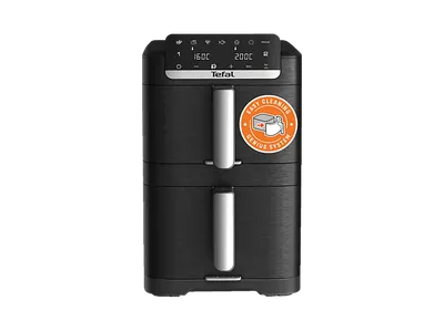 TEFAL EY7568 Easy Fry Crispy Stack Doppelkammer- Heißluftfritteuse