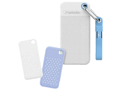 VERBATIM Pocket Festplatte, 2 TB SSD, extern, White/Light Blue