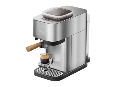 PHILIPS BA500/00 Baristina Plus integriertem Mahlwerk, Espressomaschine Edelstahl/Eschenholz
