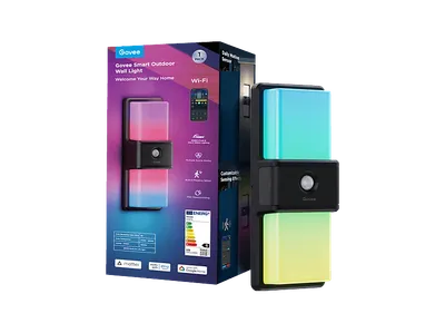 GOVEE Smarte Außen-Wandleuchte, IP65, Matter, Wandleuchte RGBICWW, Farbe