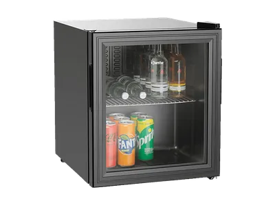 BARTSCHER Glastürenkühlschrank 46, Kühlschrank (46 l, D, 520 mm hoch, Schwarz)